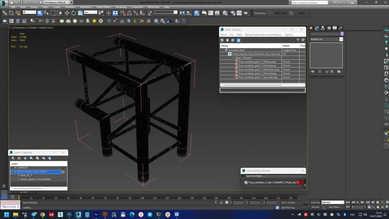 Corner Square Truss Modular 2 3D model