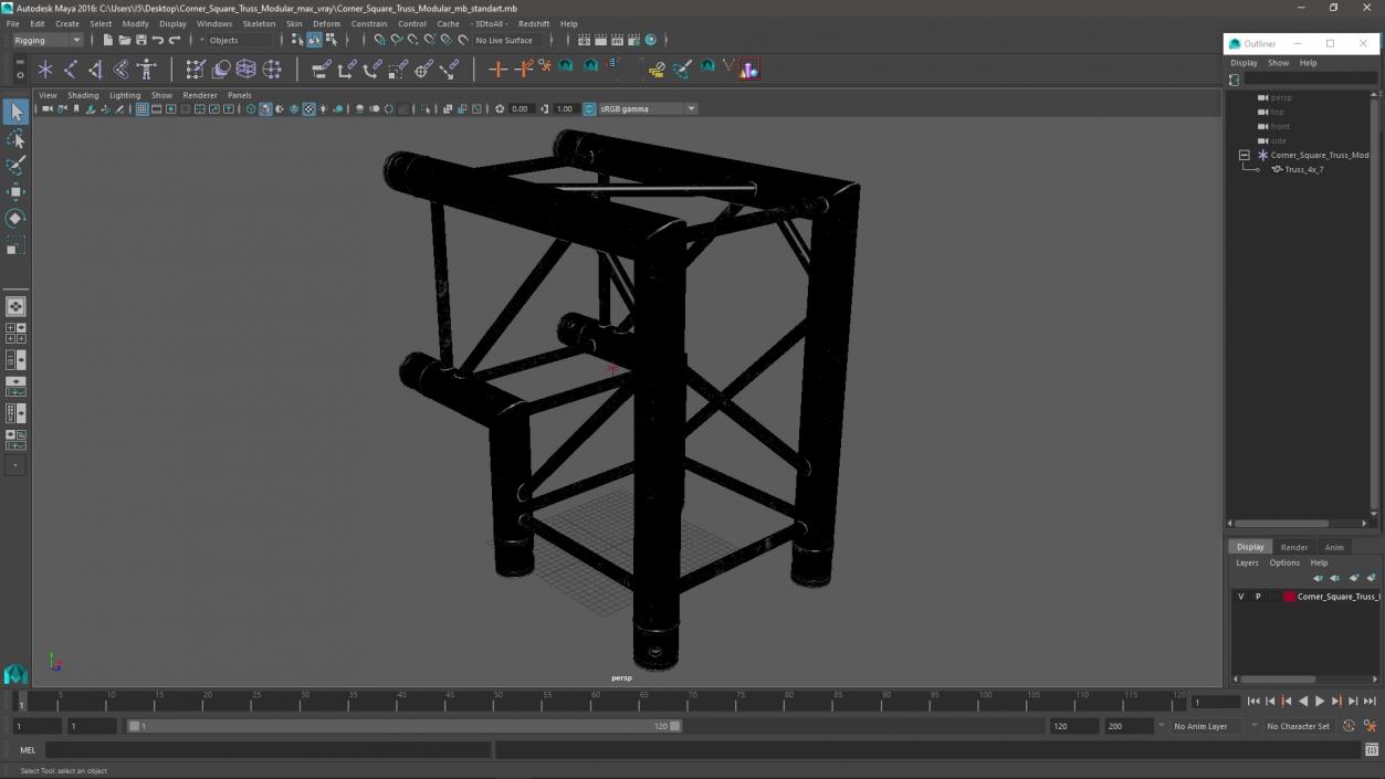 Corner Square Truss Modular 2 3D model