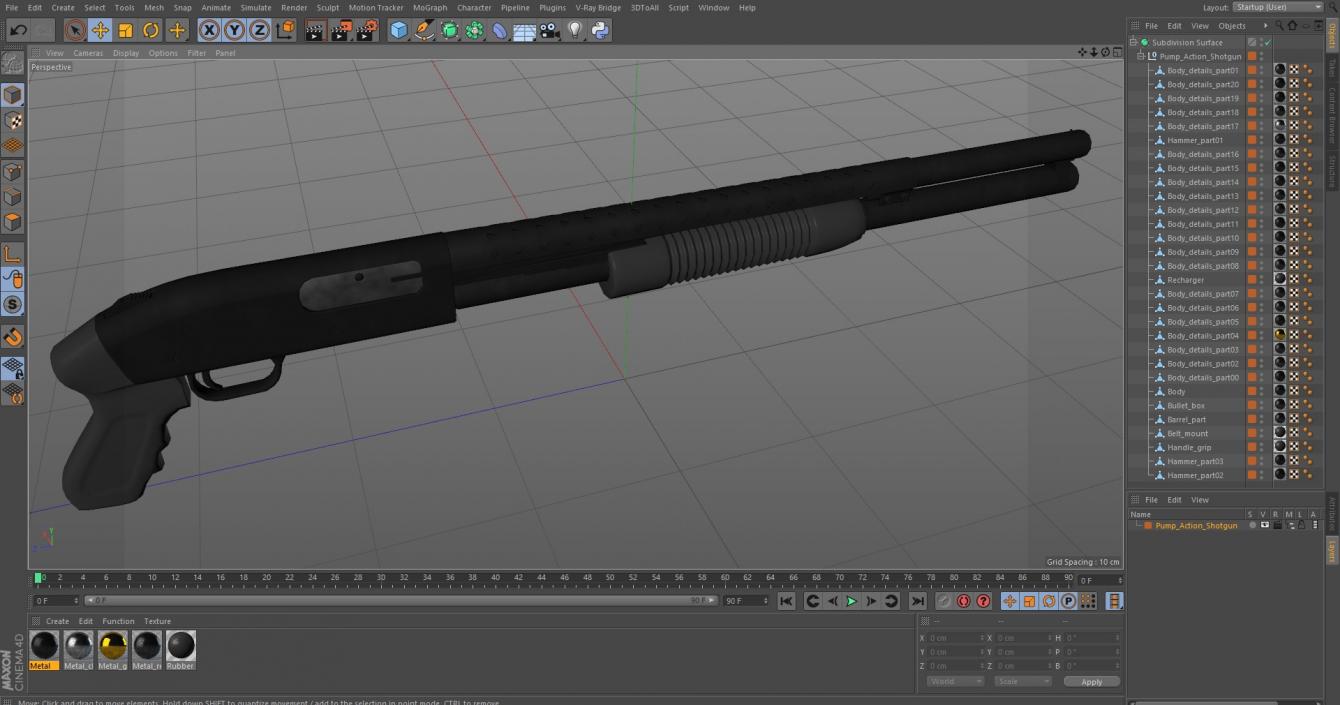 Pump Action Shotgun 3D model