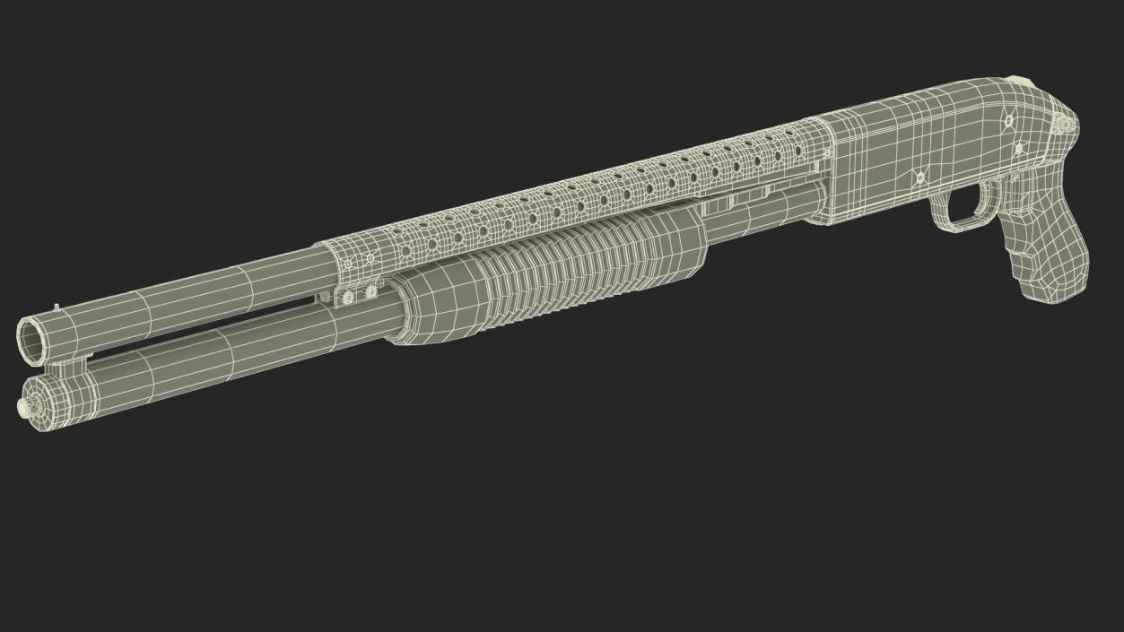 Pump Action Shotgun 3D model