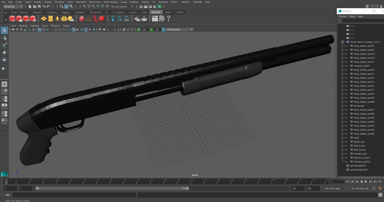 Pump Action Shotgun 3D model