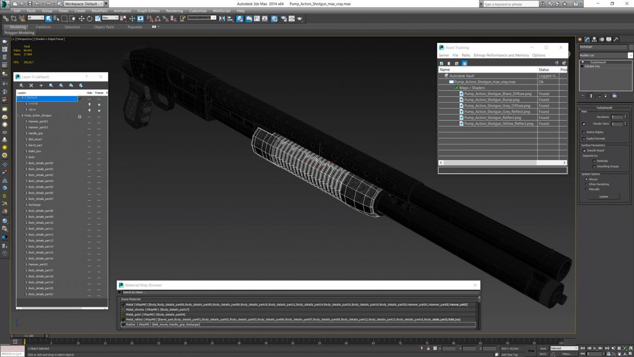 Pump Action Shotgun 3D model