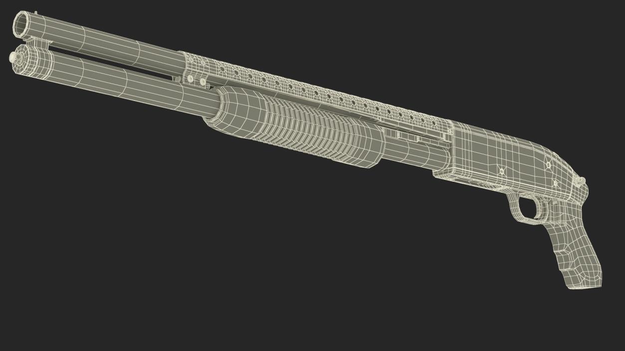 Pump Action Shotgun 3D model