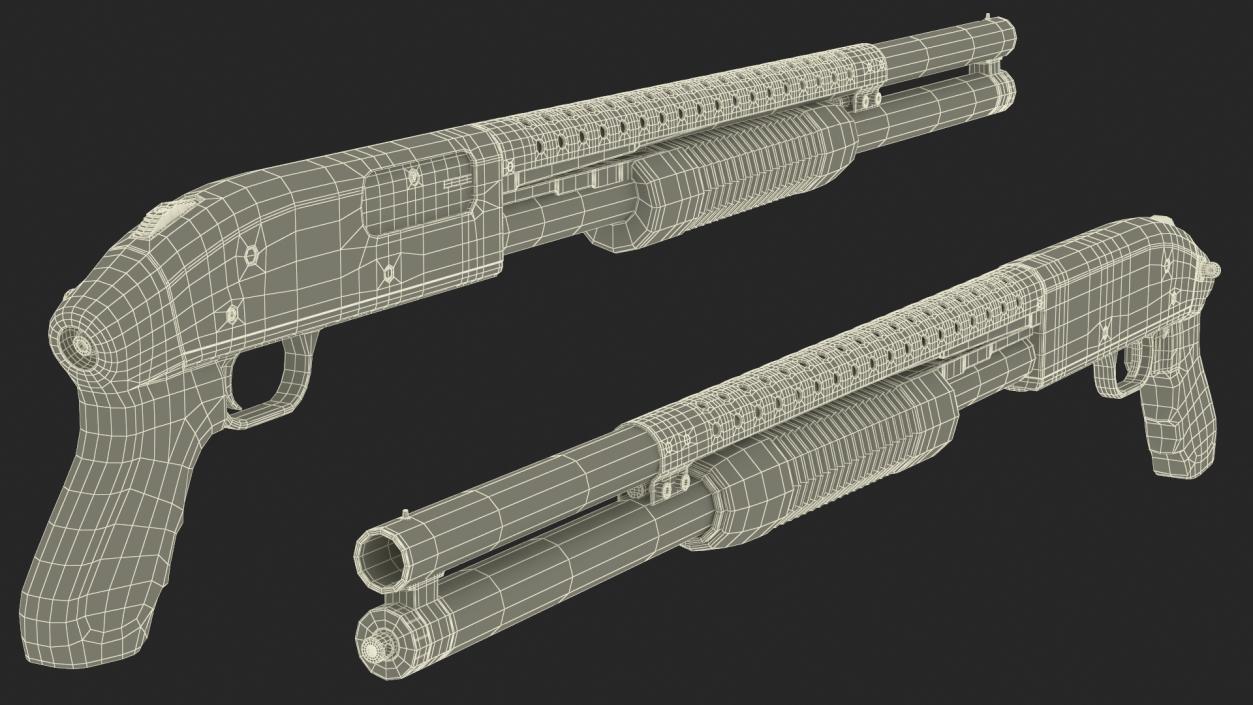 Pump Action Shotgun 3D model