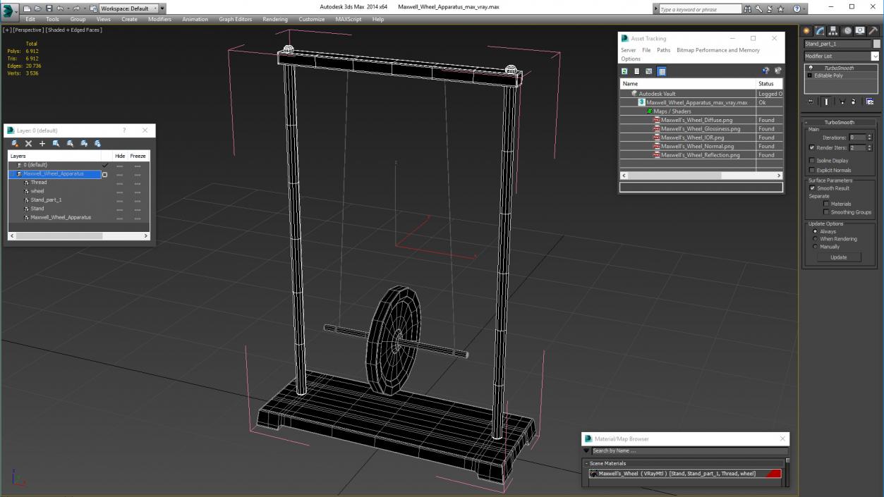 3D Maxwell Wheel Apparatus model