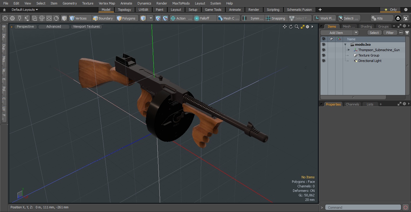 3D Thompson Submachine Gun model