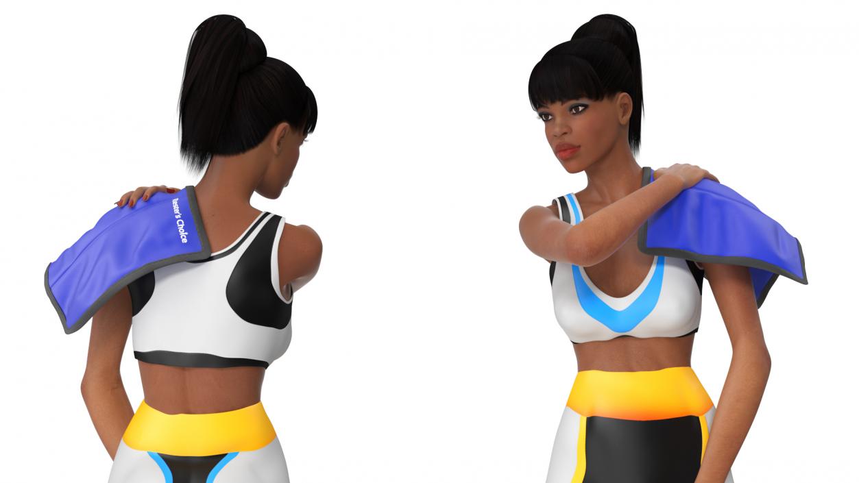 Medical Ice Pack on Girls Shoulder 3D model