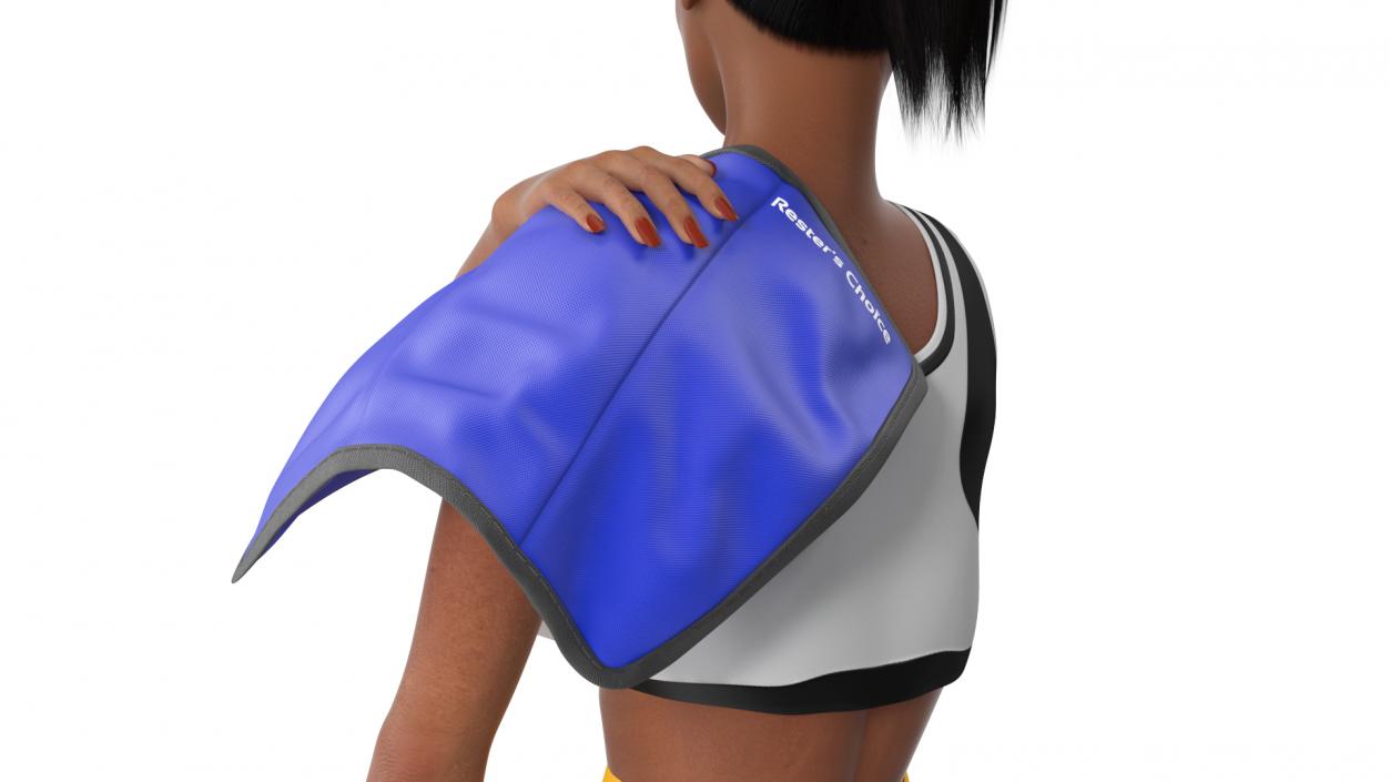 Medical Ice Pack on Girls Shoulder 3D model