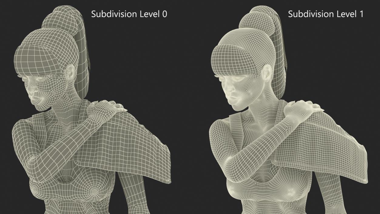 Medical Ice Pack on Girls Shoulder 3D model