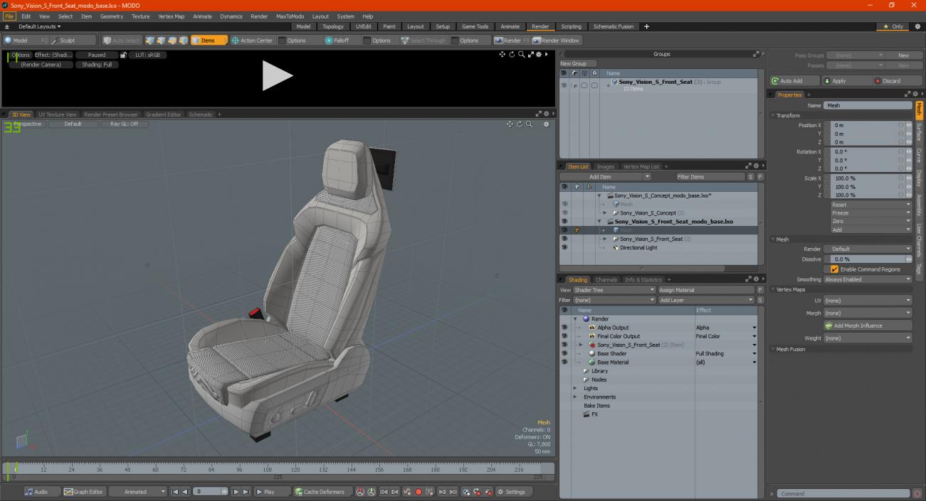 Sony Vision S Front Seat 3D model