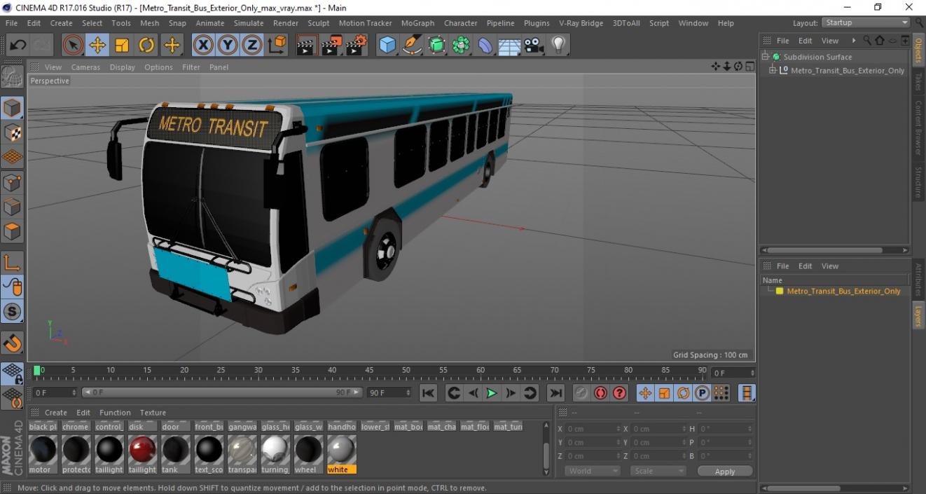 3D Metro Transit Bus Exterior Only