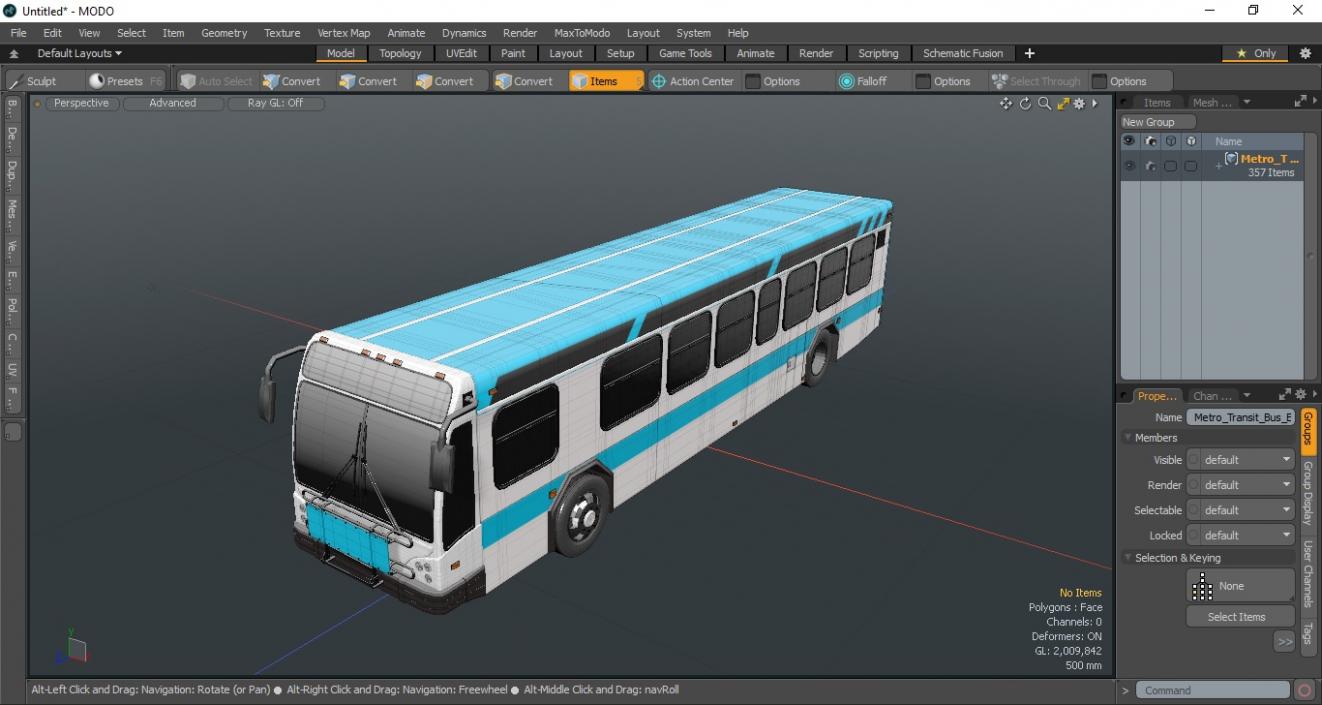 3D Metro Transit Bus Exterior Only