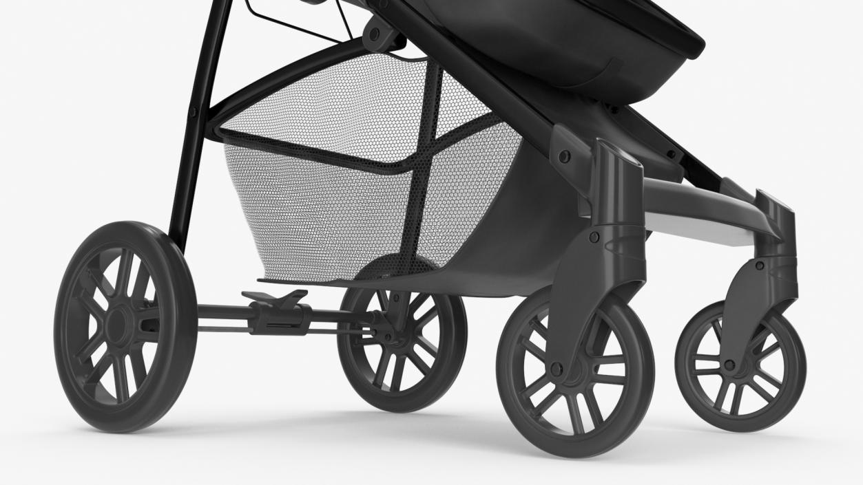 3D model Foldable Walking Baby Stroller Gray