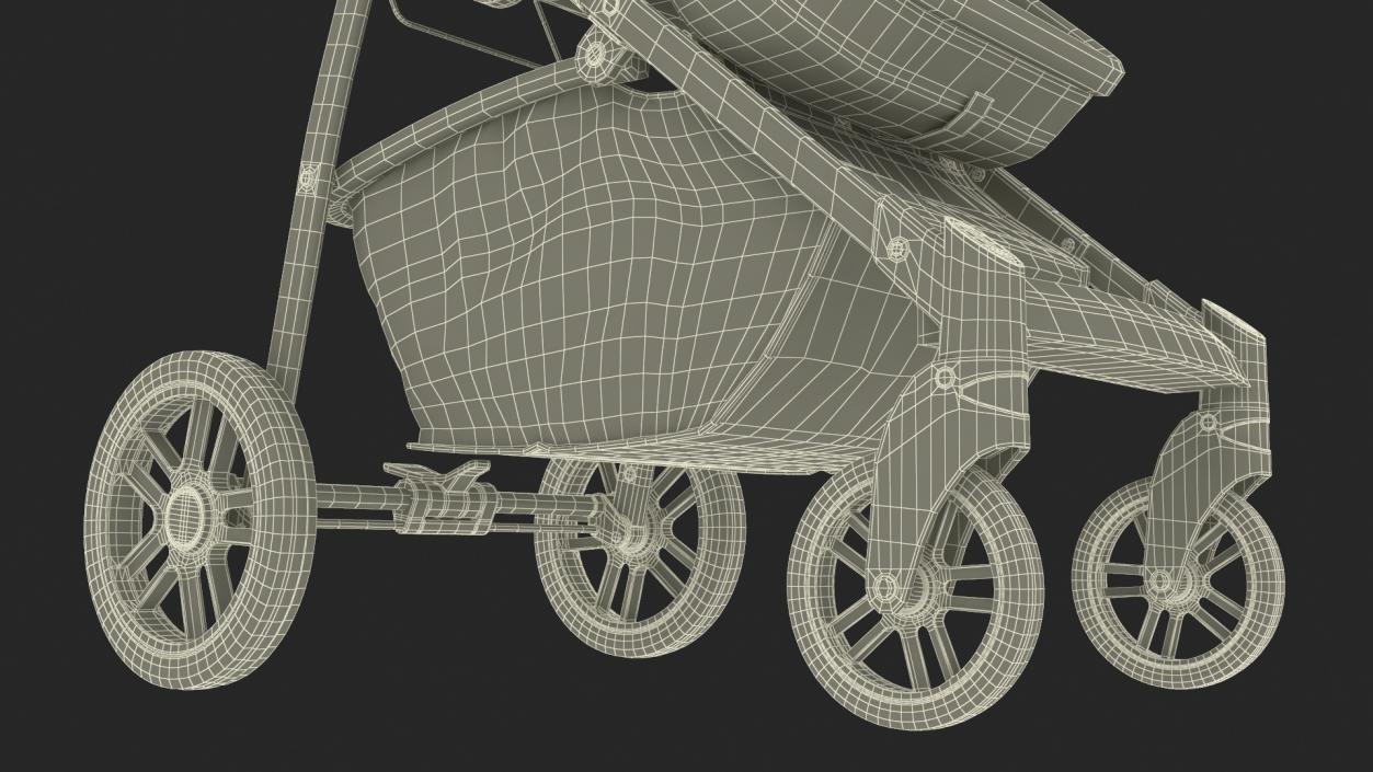 3D model Foldable Walking Baby Stroller Gray