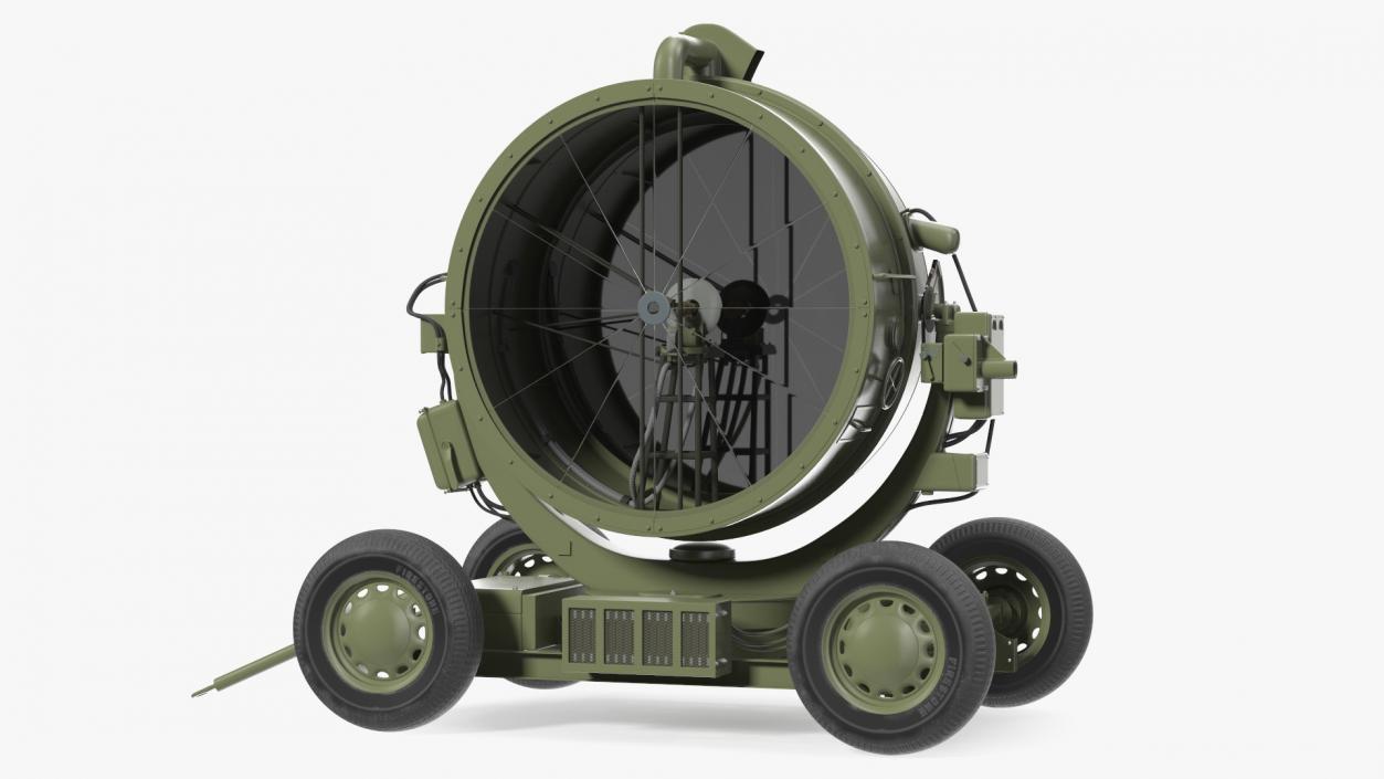 3D New Anti Aircraft Searchlight with Wheels