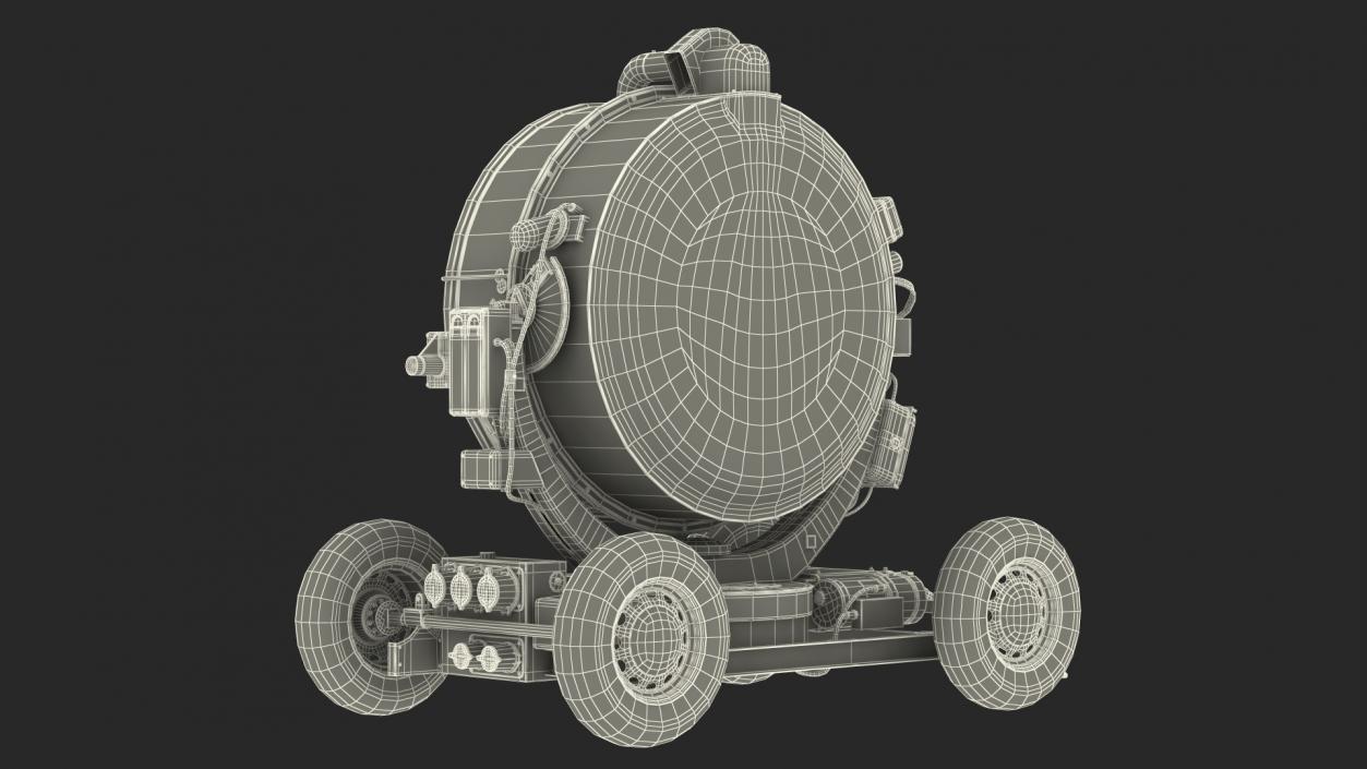 3D New Anti Aircraft Searchlight with Wheels