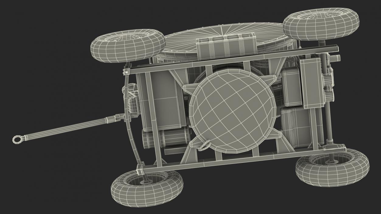 3D New Anti Aircraft Searchlight with Wheels