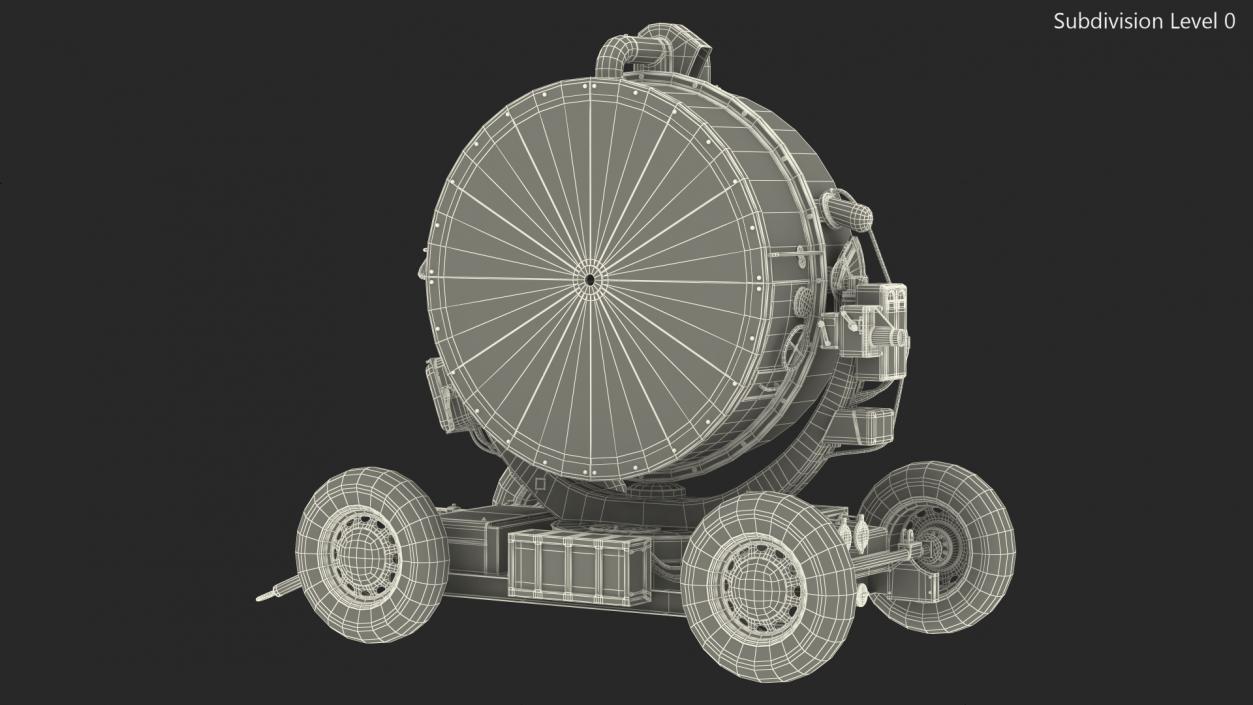 3D New Anti Aircraft Searchlight with Wheels