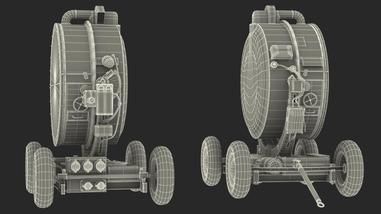 3D New Anti Aircraft Searchlight with Wheels