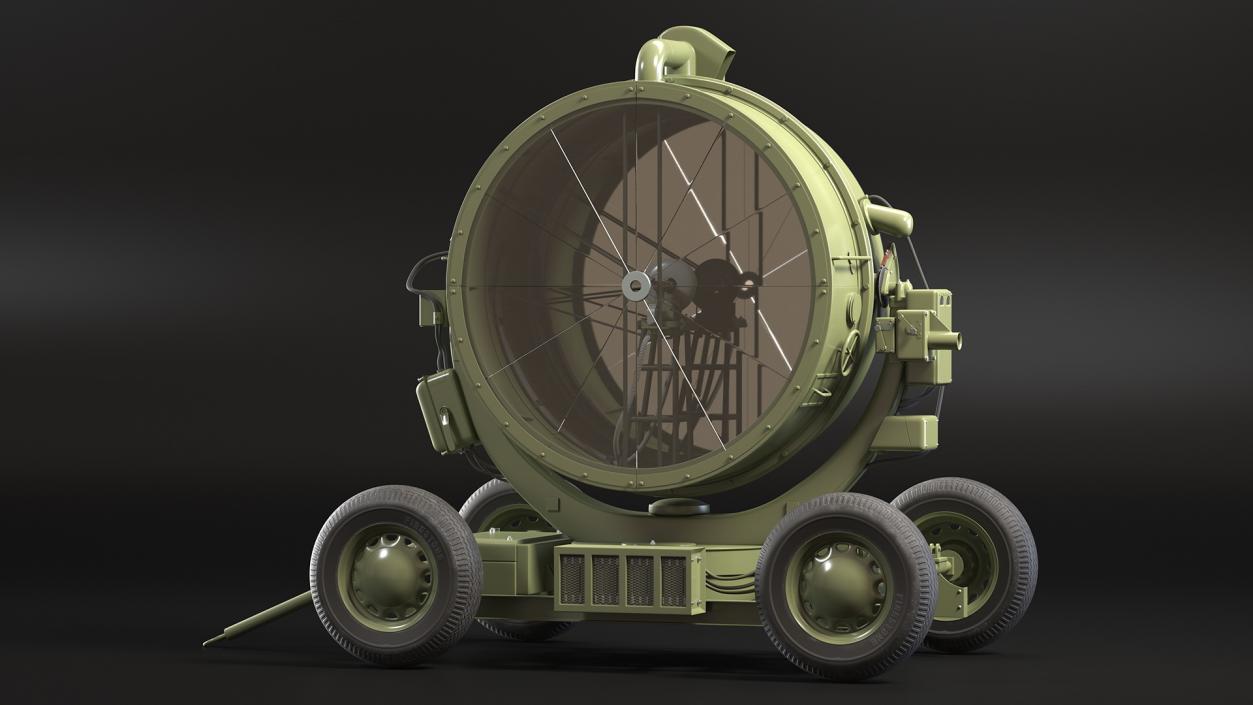 3D New Anti Aircraft Searchlight with Wheels