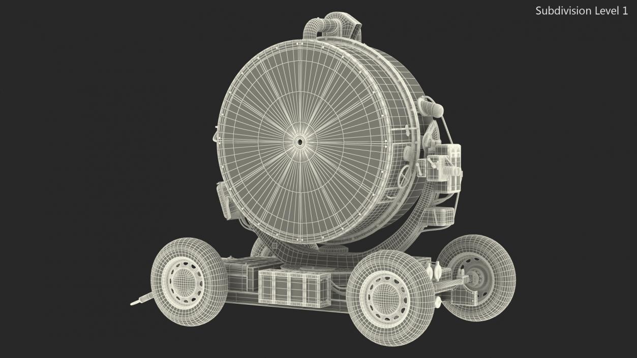 3D New Anti Aircraft Searchlight with Wheels