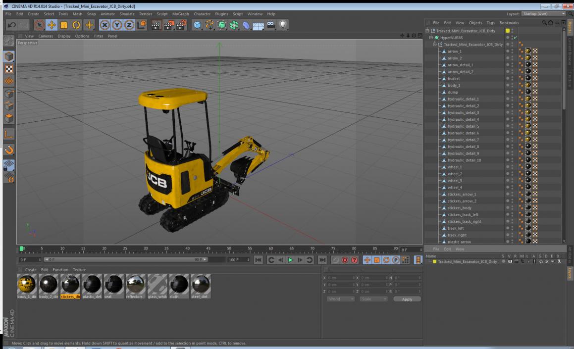 Tracked Mini Excavator JCB Dirty 3D