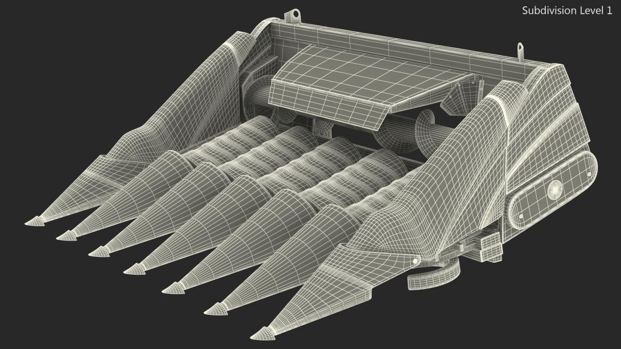 3D Corn Header 6 Rows Used model