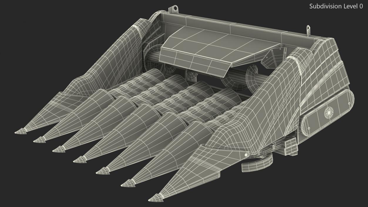 3D Corn Header 6 Rows Used model