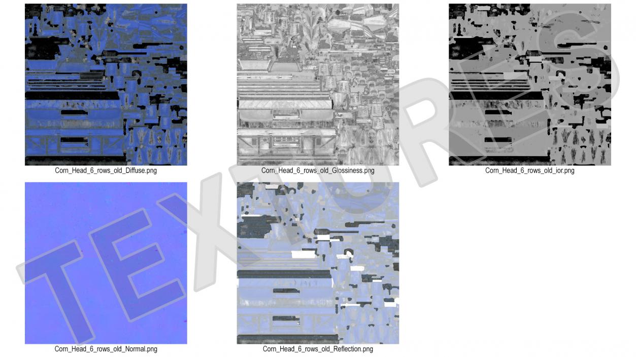 3D Corn Header 6 Rows Used model