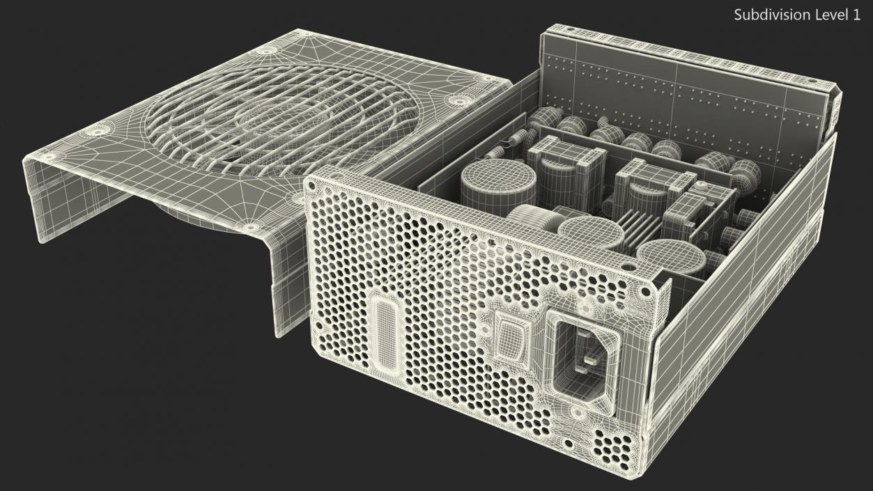 3D Disassembled PC ATX Modular PSU