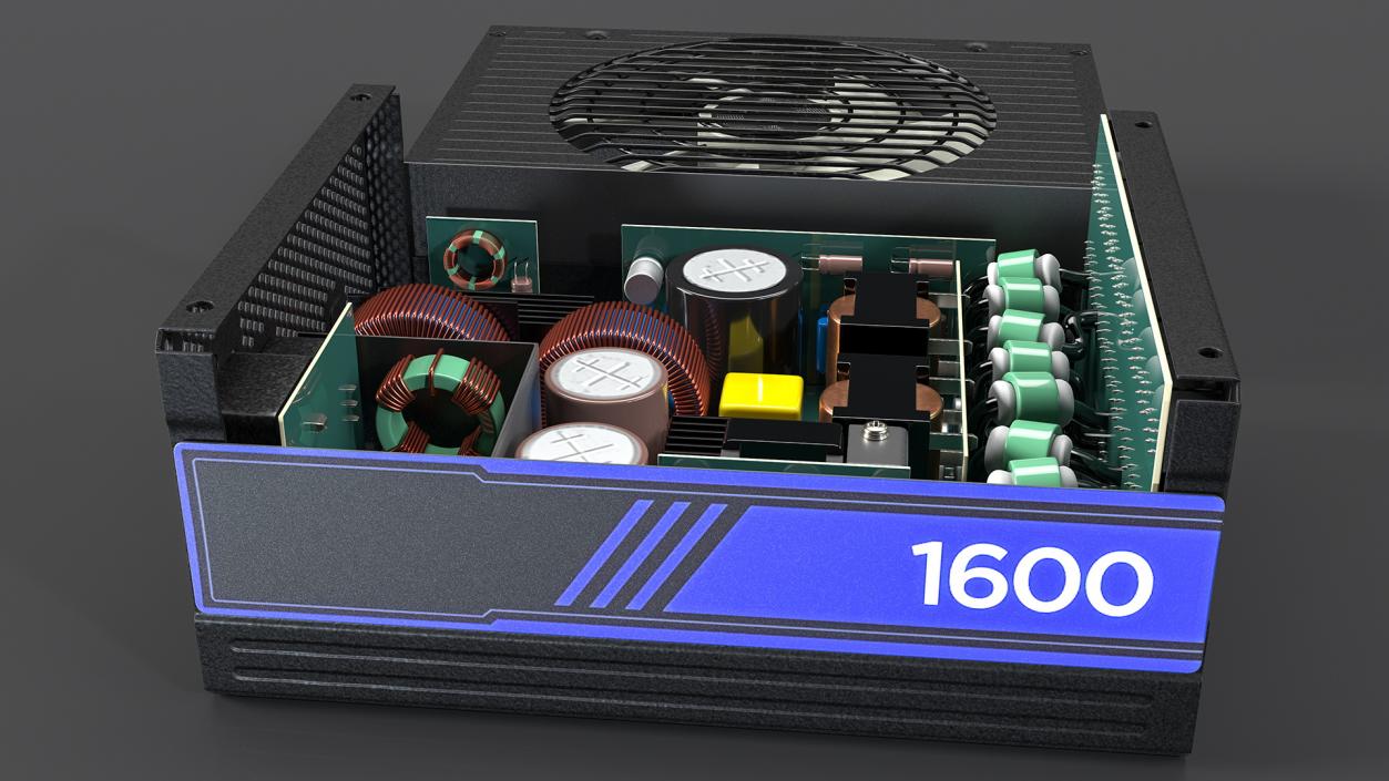 3D Disassembled PC ATX Modular PSU