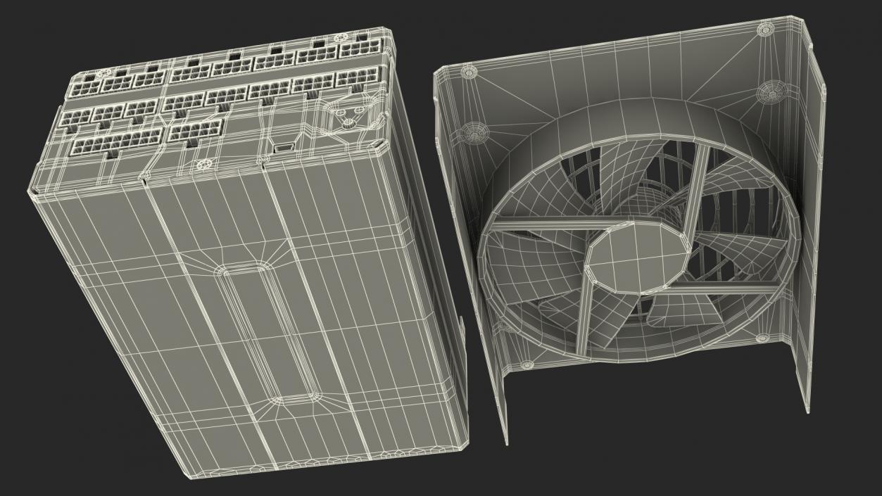 3D Disassembled PC ATX Modular PSU