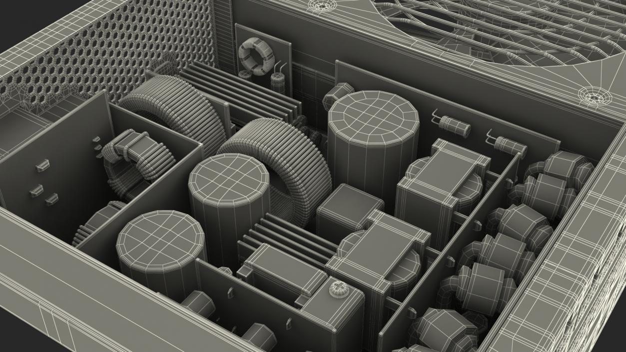 3D Disassembled PC ATX Modular PSU