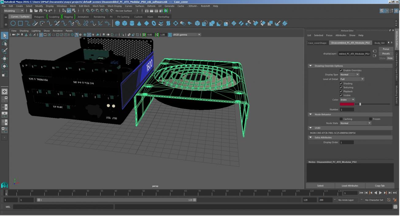 3D Disassembled PC ATX Modular PSU