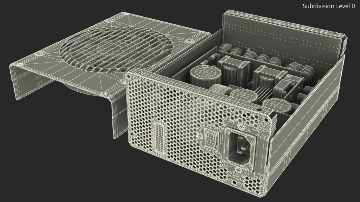 3D Disassembled PC ATX Modular PSU