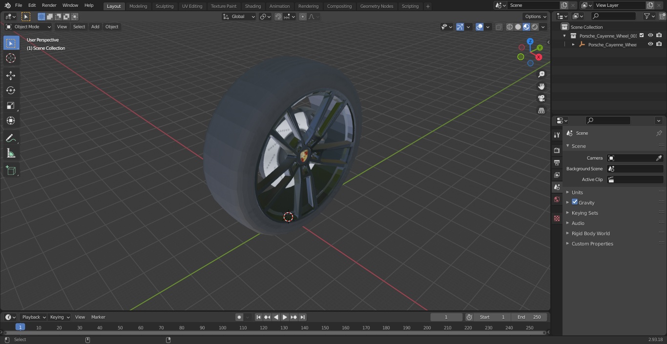 3D Porsche Cayenne Wheel 2 model