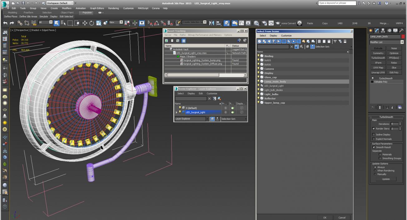 3D LED Surgical Light model