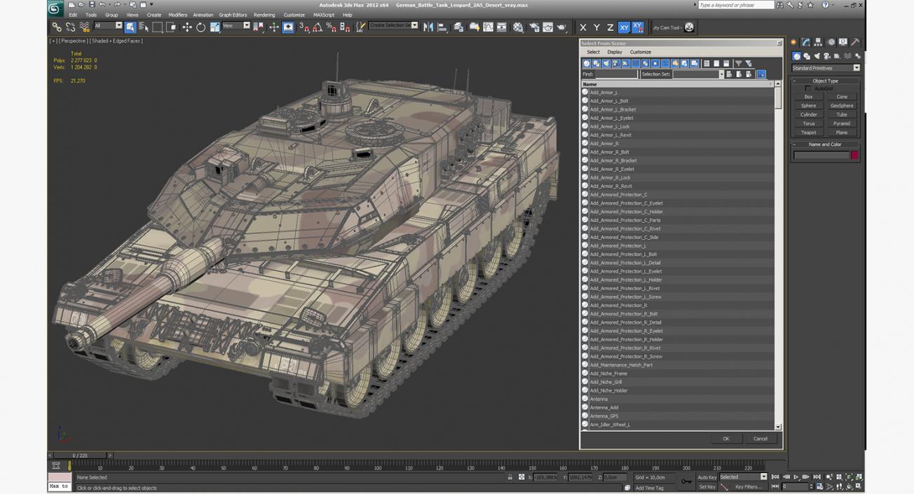 German Battle Tank Leopard 2A5 Desert 3D