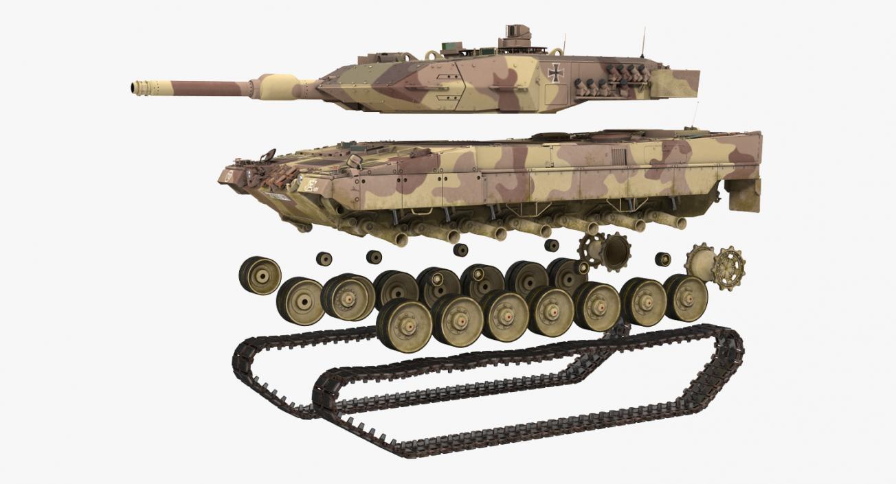 German Battle Tank Leopard 2A5 Desert 3D