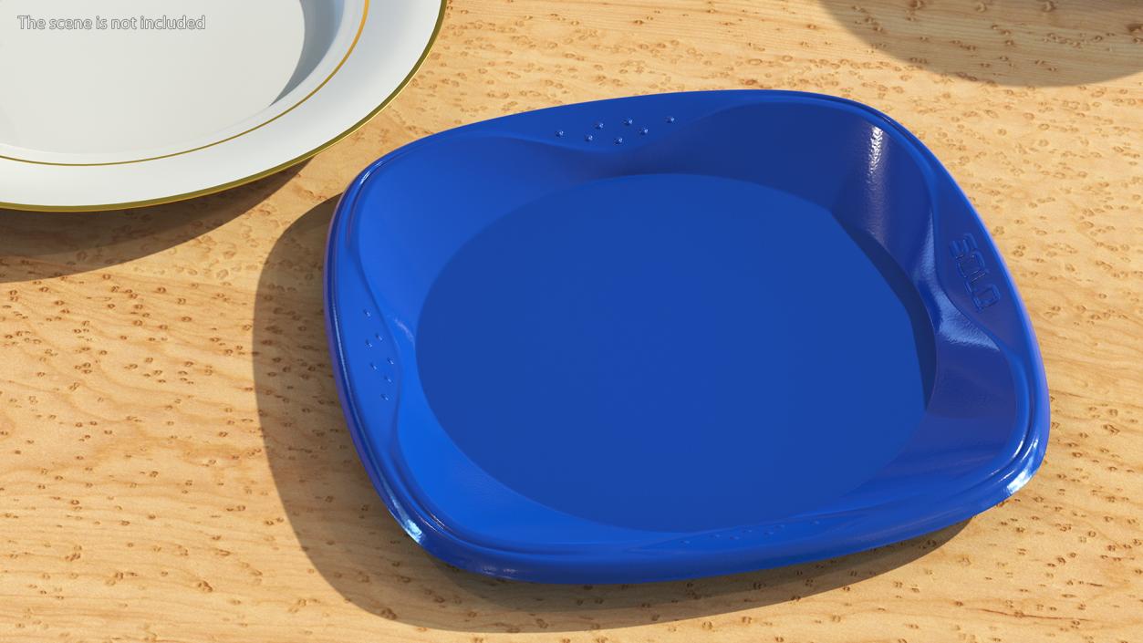 3D Solo Squared Plastic Plate Blue