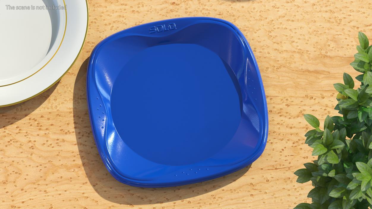 3D Solo Squared Plastic Plate Blue