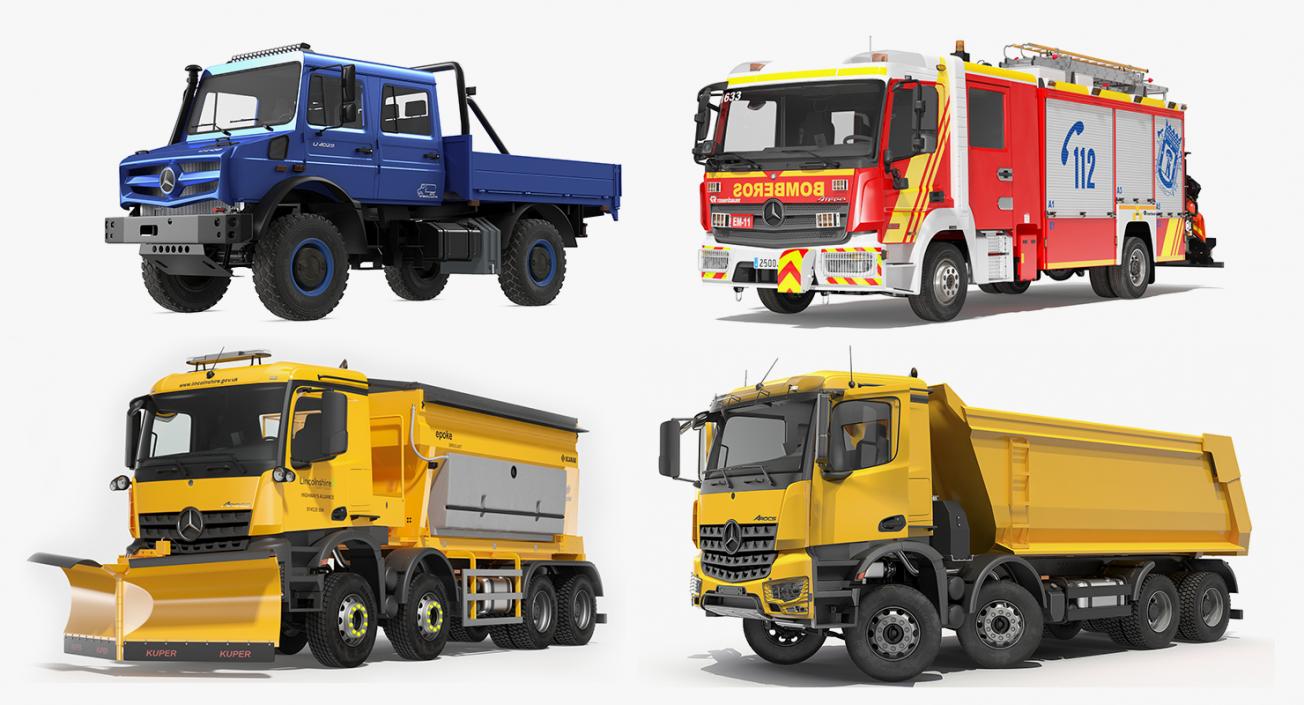 3D Mercedes Benz Trucks Collection