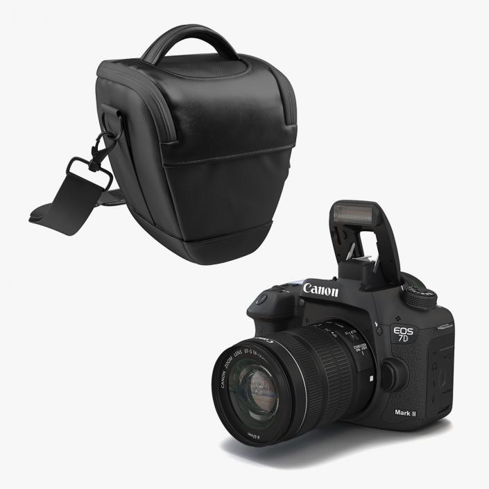 Canon EOS 7D Mark II and Bag 3D Models Collection 3D model