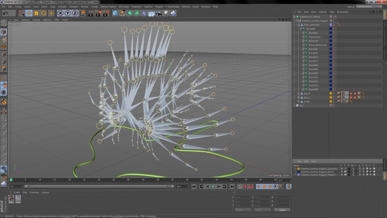 3D Clearfin Lionfish Rigged for Cinema 4D model