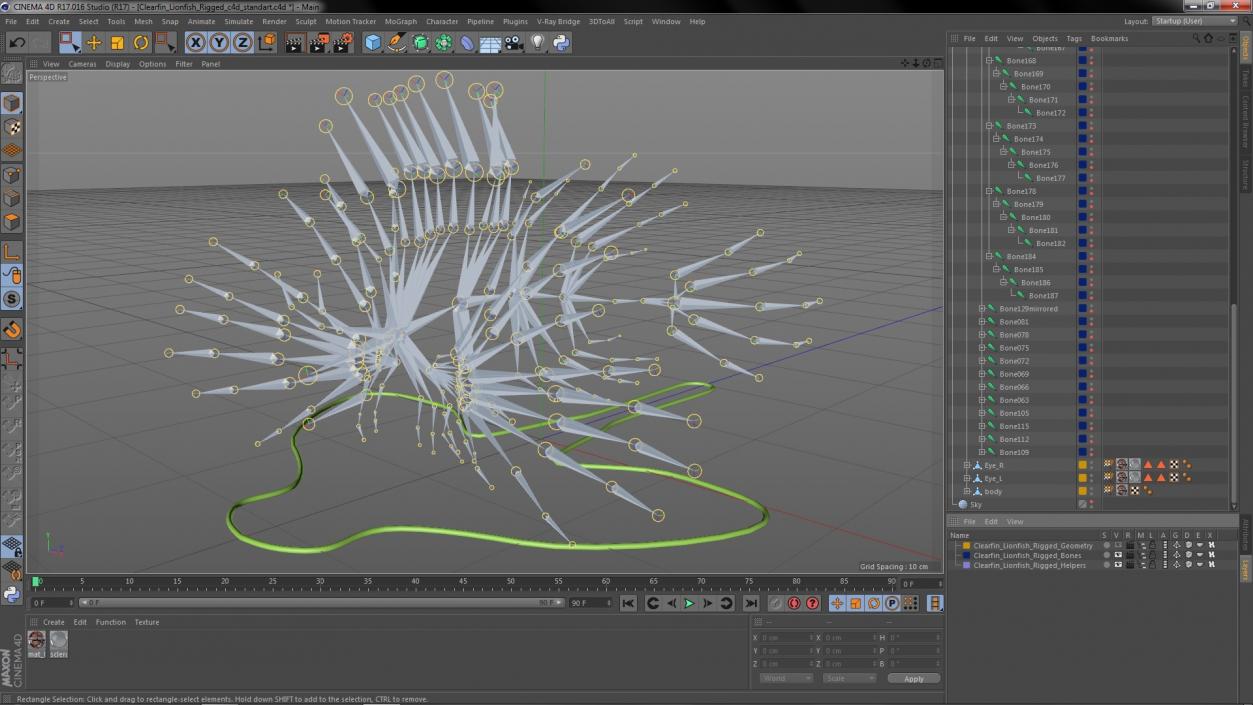 3D Clearfin Lionfish Rigged for Cinema 4D model