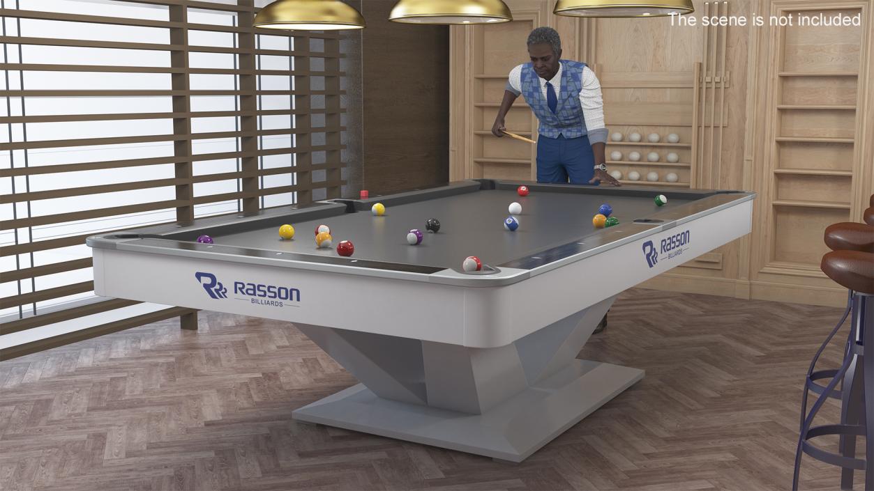 3D African American Playing Billiard model