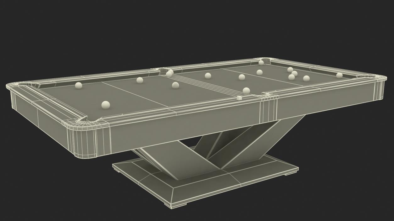 3D African American Playing Billiard model