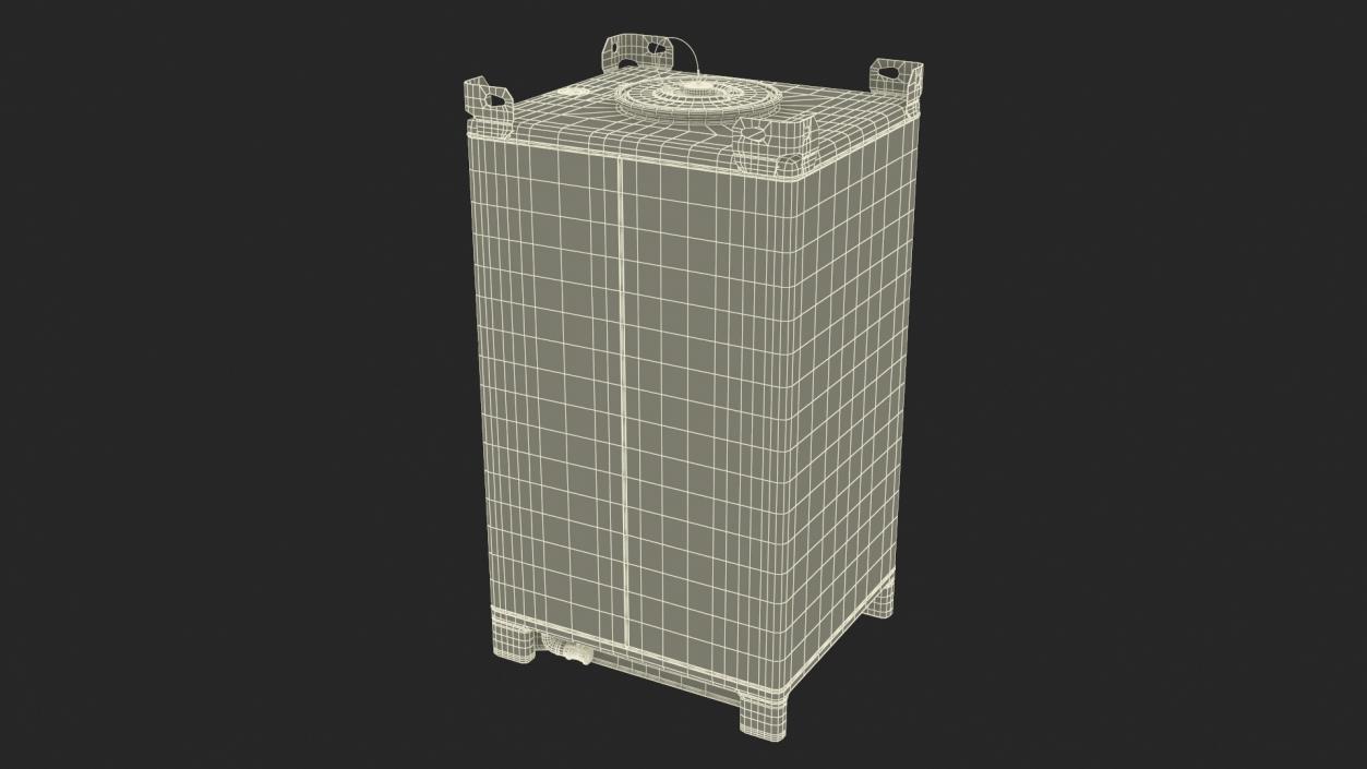 3D model 550 Gallon Stainless Steel IBC Container