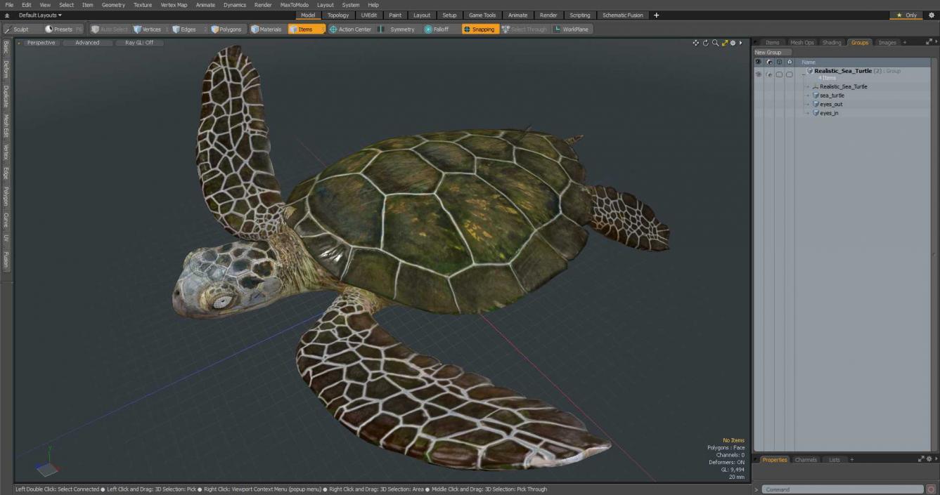 3D model Realistic Sea Turtle