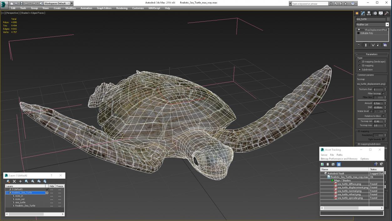 3D model Realistic Sea Turtle